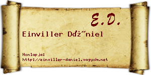 Einviller Dániel névjegykártya